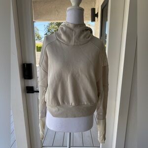 ALO Yoga Cream Textured Layered Hoodie
